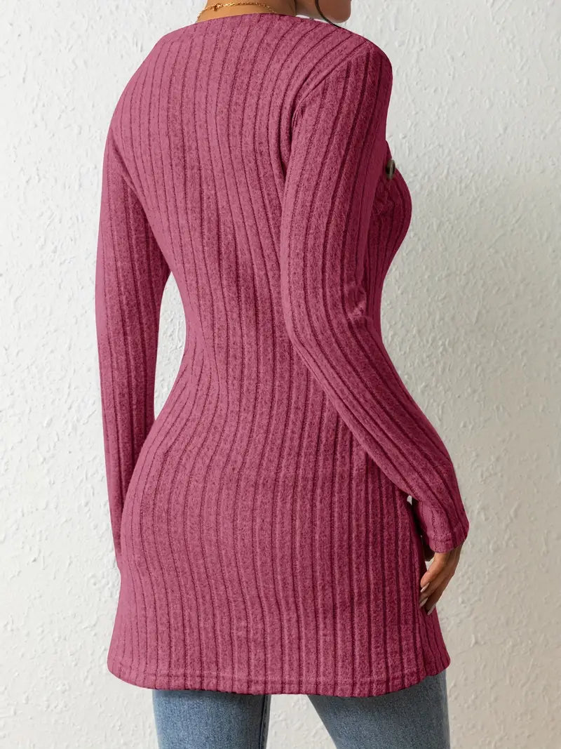 KATHERINE – MODERN RIBBED LONG SWEATER