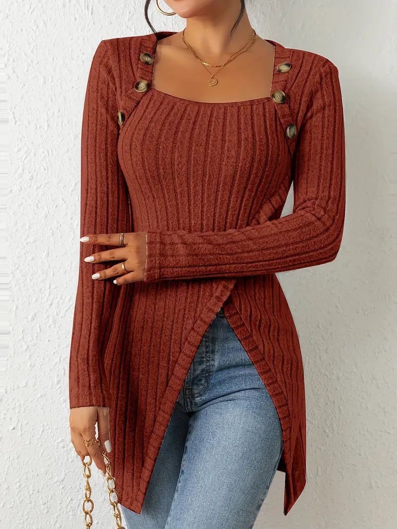 KATHERINE – MODERN RIBBED LONG SWEATER